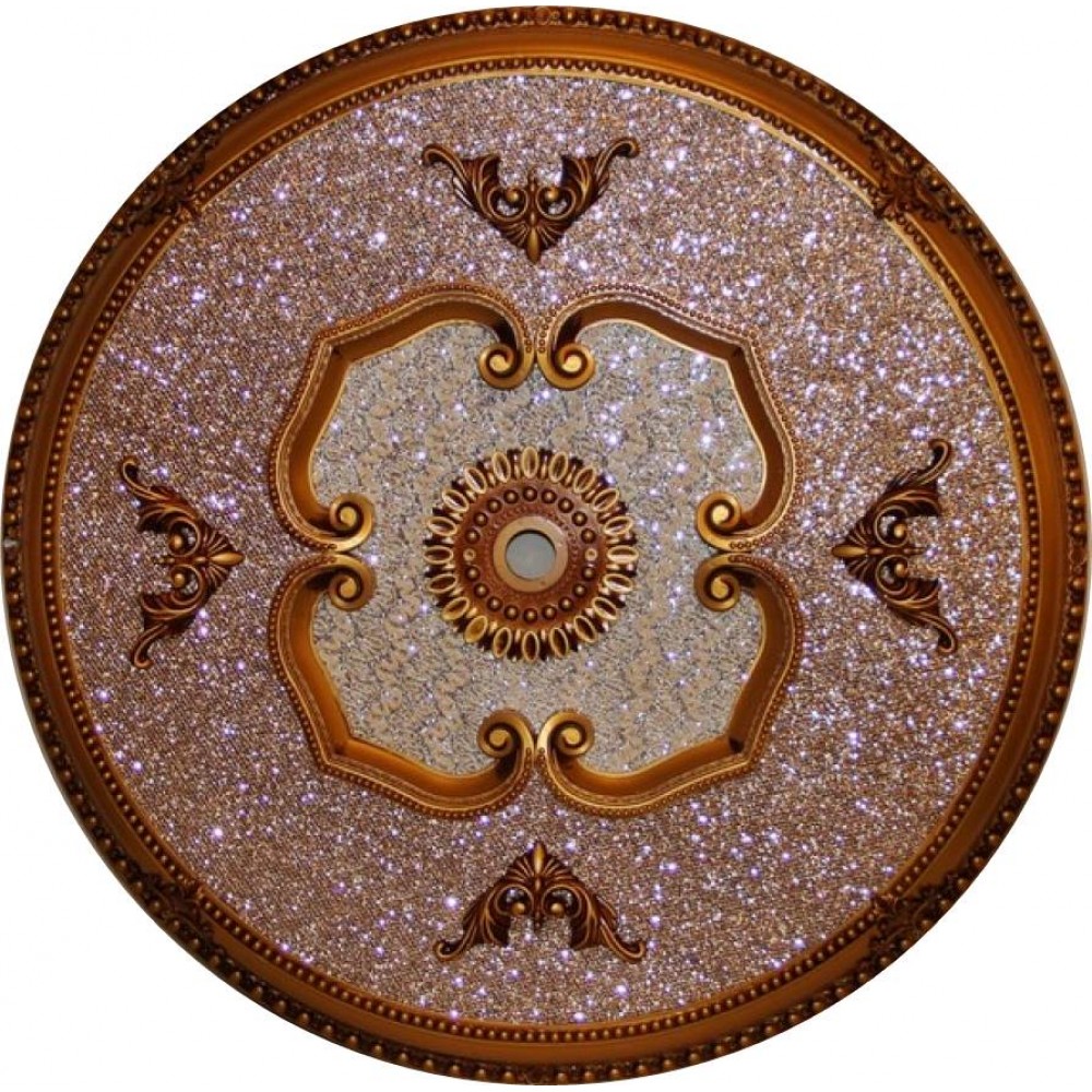 90 cm Yuvarlak Osmanli Saray Tavan Sf-436 Avize Gobegi Patina-Eskitme Altin Varakli 3D